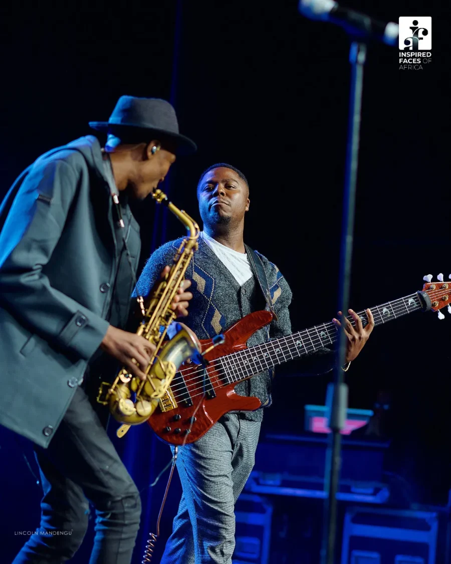 Jose Sax and bassist performing